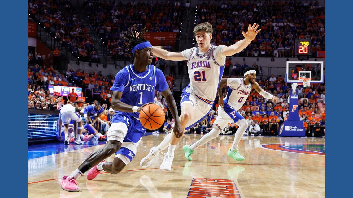 Kentucky guard Denzel Aberdeen gets dubbed 'Gator traitor' during his return game to Florida