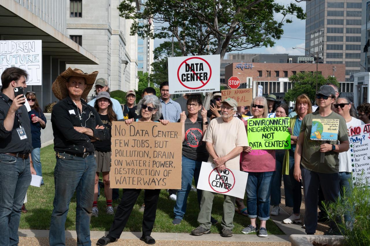 Protesters express anxiety and outrage over all the unknowns of the Little Rock data center coming to a wetland near you - Arkansas Times